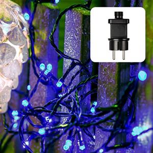 Hellum LED Chaîne lumineuse Extérieur ou Intérieur I Chaîne lumineuse Couleur de la lumière Bleu I Chaîne lumineuse LED à alimentation électrique avec 80 LED <59 lm 560848 (Hellum Direkt, neuf)