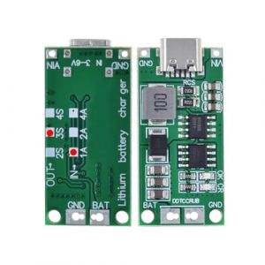 Hailege 2pcs Multi-Cell 2S 3S 4S 4S Step-Up Boost LiPo Polym&egrave;re Li-ion Carte de charge USB-C &agrave; 8.4V 12.6V 16.8V (3S 1A) 7.4V 11.1V 14.8V 18650 Module d&rsquo;amplification de batterie au lithium Type C (Hailege, neuf)