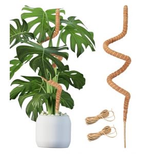 Haoledy 120cm Tuteur Monstera, Flexible Tuteur Plante Grimpante avec 2 Pi&egrave;ces de Corde de Jute 2m, Tuteur en Fibre de Coco pour Plante 7mm Noyau en Aluminium Tuteur pour Plante Interieur (1) (1PCS) (Haoledy, neuf)
