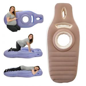 Kingbar Matelas Gonflable pour Femme Enceinte, Tapis De Yoga pour Femmes Enceintes avec Trou pour Le Ventre, Oreillers De Grossesse pour Dormir, Dites Adieu Aux Douleurs Liées à La Grossesse, Brown (JHJRZP, neuf)