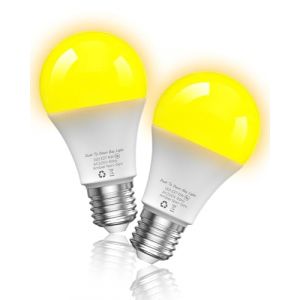 Lamptobe Ampoule LED Crepusculaire, A19 6W Ampoule &agrave; Capteur Auto On/Off, Ampoules LED E27 de S&eacute;curit&eacute; Pour Ext&eacute;rieur, Non D&eacute;tecteur de mouvement, 6W Blanc Chaud 1800K, Lot de 2 (LamptobeEU, neuf)