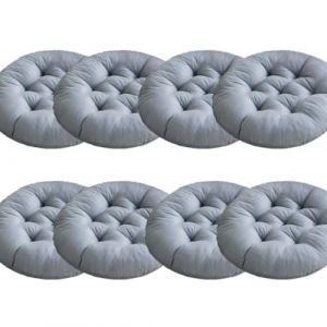 Mozzeilee Coussin de Chaise Rond, Coussin de Si&egrave;ge Doux Int&eacute;rieur Ext&eacute;rieur pour Chaises de Salle &agrave; Manger 40x40cm, Tapis de Chaise pour Fauteuils Jardin Canap&eacute; en Rotin pour Chambre Sol Camping (Gris (Mozzeilee, neuf)