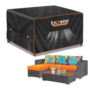 Enzeno Housse Salon de Jardin Exterieur,Housse Table de Jardin Imperm&eacute;able,420D Tissu Oxford Housses pour Mobilier de Jardin,Bache Protection pour Meubles avec &eacute;vent（110x110x74cm） (lingbinUK, neuf)