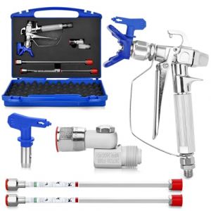 Kit de Pistolet a Peinture Airless de 7 Pi&egrave;ces,avec 517 Buse de Pulv&eacute;risation Airless, Buse Si&egrave;ge, 2 Airless Peinture Pistolet Tige De Rallonge 30 CM et Joints Rotatifs et la Bo&icirc;te (Summer sunflowers, neuf)