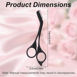 1Pc Ciseaux &Agrave; Sourcils Avec Peigne, 1Pc Peigne &Agrave; Cils, Ciseaux De Beaut&eacute; En Forme De Sourcil En Acier Inoxydable, Outils Auxiliaires De Greffe De Cils. (DUANYYEND, neuf)
