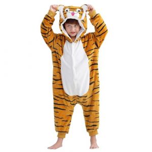 COOKY.D Unisexe Animal &Agrave; Capuche Pyjamas Tout en Un Enfant Combinaison Gaming Filles Gar&ccedil;ons Combinaison De Nuit V&ecirc;tements,Tigre 9-10 Ans (MICHLEY INTERNATIONAL, neuf)