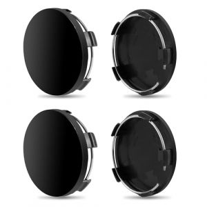4 Pièces Cache Moyeu Centre de Jante Capuchons OD 60mm ID 56mm Universel Plastique ABS Cache-Moyeu Convient à la Plupart des Modèles de Voitures (Noir) (CHOUXIAOYA, neuf)