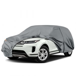Bâche de voiture, imperméable, pour Land Rover Range Rover Evoque 2011-2025, housse de protection complète, pour hiver, été, toutes saisons, avec porte zippée, bandes pare-vent, gris (Amomusm, neuf)