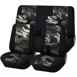 Rebeca Shop Housses de si&egrave;ge auto universelles, housses de protection pour si&egrave;ges avant et arri&egrave;re, polyester matelass&eacute;, confort int&eacute;rieur, pas de suv (bicolore, camouflage clair) (Rebecashop, neuf)