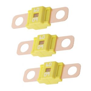 Xibao 3PCS Fusible Voiture,Fusible Midi,Fusibles Automobiles,Protection Circuit pour Voitures,Convient &agrave; la Plupart des Voitures,Camions,Engins de Chantier,Machines Agricoles (60A) (Flywing Auto, neuf)