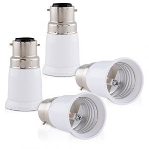 kwmobile 4x adaptateur de douille - Convertisseur douilles B22 vers E27 - Adaptateur de support de lampe culot ba&iuml;onnette pour ampoule LED halog&egrave;ne (SX-Commerce, neuf)
