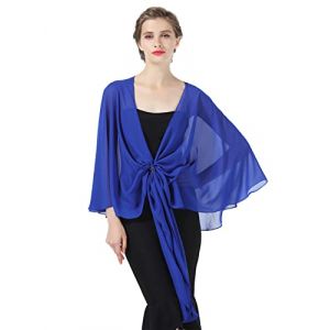 BEAUTELICATE Femme Étole Châle en Mousseline De Soie Elégant Foulard Écharpe Cape Transparent Grande Taille pour Robe De Soirée Mariée Mariage Cérémonie D'été(Taille Unique, Bleu Roi) (BEAUTELICATE-FR, neuf)