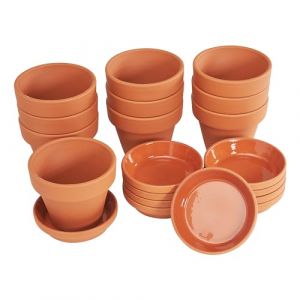 VBS Pot de fleurs TERRAKOTTA avec dessous-de-verre 10 paires de pots en terre cuite de haute qualité durables avec trou au fond Pot de plantes Pots en terre succulentes Pots de culture DIY Ø 6 cm (vbs-hobby-service, neuf)