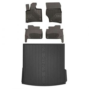 MOTOS Kit de tapis de voiture et de tapis de coffre en caoutchouc pour Audi Q7 I 2005-2015 Améliorez votre confort de voyage avec tapis antidérapant voiture 3D- Tapis de sol voiture tous temps, protec (MOTOS EU, neuf)