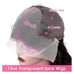 Perruque Avec Frange Perruque de cheveux humains boucl&eacute;s courts cr&eacute;pus pr&eacute;-plum&eacute;s T partie dentelle perruques de cheveux humains boucl&eacute;s for les femmes Perruque Femme Cheveux Humains(13x6 Lace Wig,8in (yingyingyy, neuf)