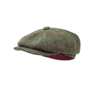 Borges & Scott Casquette Lomond Newsboy - 100% Laine - Harris Tweed - Tissé à la Main - Résistant à l'eau - Champ Herringbone 58cm (Moyen) (Tumi Latin American Crafts, neuf)