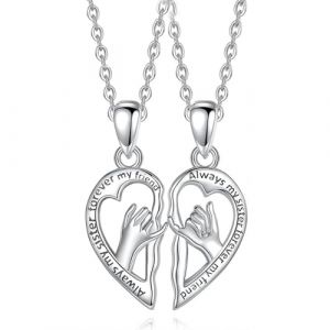 JEXOWIQ 2 Pcs argent Collier avec pendentif d'amitié,Colliers Chaîne d'Amitié,Meilleurs Amis Filles Collier, Collier D'Amitié Pour Toujours Meilleurs Amis Pour Filles Cadeaux D'Anniversaire. (GUO  ZEXIAO UK STORE, neuf)
