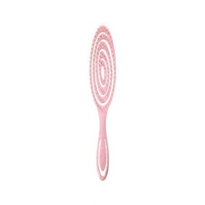 Brosse à cheveux démêlante couleur rose anti-rupture et dissolvant nœuds pour cheveux mouillés bouclés et extensions femme design ergonomique en spirale (CeF Shop, neuf)