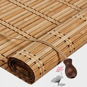Store Enrouleur Bambou Exterieur 50cm 60cm 70cm 80cm 90cm 100cm 120cm,Rideaux en Bambou Pour Fenêtres,Store À Rouleau Pare-soleil,Stores Romains Rétro Décoratifs en Bambou,W×H-135x220cm/53x86.5in (XiuTangsnow, neuf)