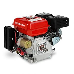 EBERTH 6,5 CV Moteur thermique à essence Moteur de kart, arbre 20 mm Ø, démarreur électrique, batterie 7ah 12V, sécurité contre manque d'huile, 4 temps, 1 cylindre, 196 ccm cylindrée (rocket-tools, neuf)