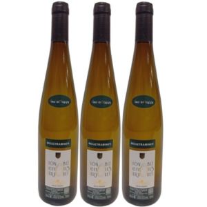 Mouztraminer "Gewurztraminer" 2024 VDF, Vin Blanc sec 12.5% aromatique, 3 x 75 cl. (VINACCUS, neuf)