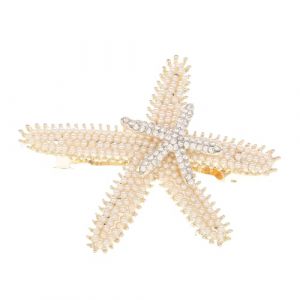 FRCOLOR Épingle à Cheveux Barrette à Cheveux Pince à Cheveux Étoile De Mer En Perles Couvre-chefs Étoile De Mer Pince Étoile De Mer Chapellerie De Mariée Épingle à Étoile De Mer Alliage (Laners, neuf)