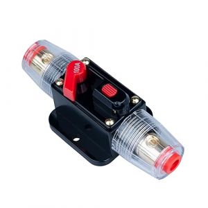 Disjoncteur 100 A AMP 100 A porte-fusible en ligne bloc inverseur DC 12 V-24 V Volt réinitialisation manuelle pour voiture automobile marine bateau audio protection du système solaire (Keple, neuf)