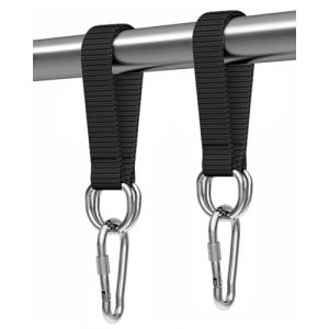 Zeayebsr Lot de 2 sangles de suspension pour hamac - En nylon - R&eacute;sistant &agrave; la d&eacute;chirure - Avec 2 mousquetons et 2 anneaux en D pour balan&ccedil;oire，sangle balancoire arbre，fixation hamac，30cm (Zeaye, neuf)