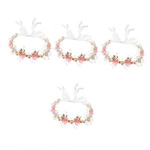 HAPINARY 4Pcs Bandeau Fille Accessoires Cheveux Fleur Fille Couronne Fleur Couronne Fleur Fille Coiffe Fleur Fille Coiffe Fleur Fille Accessoires Cheveux Fleur Fille Accessoire Cheveux (Gan Gardner, neuf)