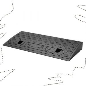 IMUNKT Rampe De Seuil pour Fauteuil Roulant, Rampe De Bordure en Caoutchouc Hauteur 3-22cm, Rampes De Trottoir L&eacute;g&egrave;re, Rampe D'Acc&egrave;s Portable pour Voiture, Scooter, V&eacute;lo(Black,50 * 27 * 9cm) (Wang Li's store, neuf)