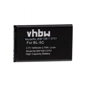 vhbw 1x Batterie Remplacement pour Nokia BL-5CB, BL-5C, BL-5CA, BR-5C pour t&eacute;l&eacute;phone Portable (1000mAh, 3,7V, Li-ION) (ElectroPapa, neuf)