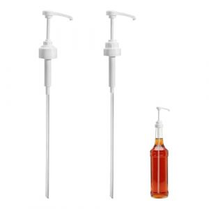 Lot de 2 distributeurs de sirop &agrave; pompe - 1 l - Pour sirop Monin - Sans sucre - Caf&eacute; et noisette - Orange - Caramel - Pour bouteilles de sirop (700 ml + 1000 ml) (biu-shop, neuf)