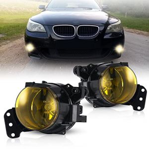 Feux anti-brouillard compatibles avec BMW S&eacute;rie 5 (E60 / E61) 2003-2010 Pour pare-chocs M-pack Une paire de phares antibrouillard lentille jaune HB4 / 9006 (WISGOL, neuf)