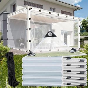AHWEKR B&acirc;che Transparente avec Oeillets pour Exterieur 110 g/m&sup2; Imperm&eacute;able B&acirc;che de Protection pour Pergola,Serre,poulailler,Piscine 2.6m x 3.3m (AHWEKR, neuf)