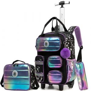 HTgroce Cartable a Roulette Fille, Sac a Roulette Voyage Enfant Fille Primaire CP CE1 CE2 CM1 (Lldaily EUR, neuf)