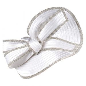 SLXLYH TeaParty Chapeau bibi pour fête, mariage, femme avec strass et nœud Blanc (anbeidianzi, neuf)