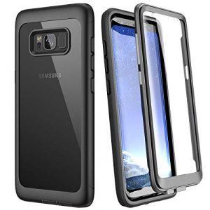 WE LOVE CASE Coque pour Samsung Galaxy S8, 360 degrés Étui de Protection Antichoc Housse avec Protecteur d'écran Intégré et Dos Transparent pour Samsung Galaxy S8 - Noir (Cumoda, neuf)