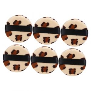 IWOWHERO 6pcs Motif Léopard Maquillage Bouffée En Poudre En Poudre Vapeur Bouffées Cosmétiques Coussins (Langeriy, neuf)