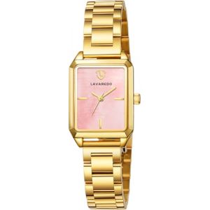 caprock Montre à Quartz pour Femme, Petite Montre rectangulaire pour Femme, Bracelet en Acier Inoxydable, Montre analogique Classique, Montre Tendance, Doré/Rose (QIANYU SHOP, neuf)