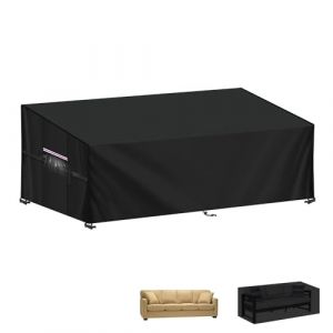 LAMUNI Housse de Canapé Exterieur Housse Protection pour Canapé 3-4 Places Housse de Meuble Extérieur Housse pour Canapé de Jardin, Bâche de Protection Imperméable pour Canapé, 220x85x71/61cm (WHDFEU, neuf)