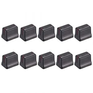 Rebower Capuchon Coulissant Droit pour Potentiomètre Fader Mixer, [pour Axe de Commutateur de 4X1mm] - Abs/Rouge Noir / 10 Pièces (rebower, neuf)