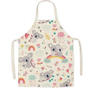 FOMAISELF Tablier de cuisine enfant en lin - Tablier enfant mignon motif Koala, tabliers fille fils pour cuisiner la f&ecirc;te de la peinture (littleear, neuf)