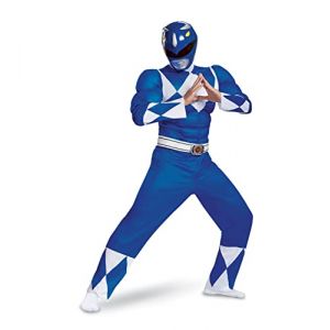 DISGUISE 79731C-15L Blue Ranger Classic Muscle Adulte Power Dress Up & Accessoires, XXL (Morph Costumes, neuf)