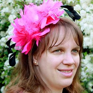 Serre Tête Mariage Bibi Tulle Plume Rose Fushia (KoopaMania, neuf)