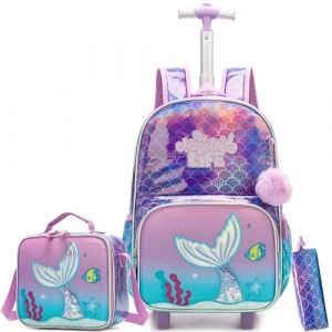 HTgroce Cartable &agrave; Roulette Fille Sac &agrave; Dos Cartable Fille Primaire cm1,CP,ce1 (Lldaily EUR, neuf)