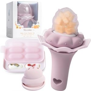 Moonkie Lot de 1 Sucettes &agrave; Fruits en Silicone pour B&eacute;b&eacute; avec Plateau de Cong&eacute;lation, Adapt&eacute;es aux B&eacute;b&eacute;s de 4 Mois et Plus, Deux Tailles de Sachets, Poign&eacute;e Hochet Amusante, Sans BPA (moonkie store, neuf)