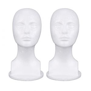 Hundnsney 2X PréSentoir de Perruque de Chapeau de ModèLe de TêTe de Mousse de Mannequin de Mousse de PolystyrèNe (shuangjueteng., neuf)