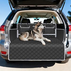 Protection Coffre Voiture Chien Universelle,Housse de Coffre Imperm&eacute;Able et Antid&eacute;Rapante avec Protection Lat&eacute;Rale,3 Grandes Poches,Couverture Facile &agrave; Nettoyer Pour Voitures,Suv Et Camions,133&times;101cm (KOPFS SIA, neuf)