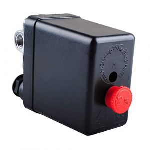Pressostat de Compresseur Air, 90-120PSI NPT 1/2 Pouces, Vanne de Contr&ocirc;le de Pression R&eacute;glable &agrave; 4 Ports pour Accessoire de Compresseur Air (Hairolory, neuf)