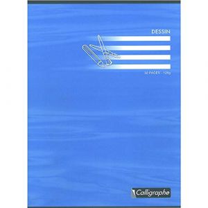 Calligraphe 7553C Un Cahier de Dessin (une Marque de Clairefontaine) - 24x32 cm - 32 Pages Unies Blanches - Papier Dessin 120 g - Couverture Carte Recyclée Vernie - Couleur Aléatoire (rentreediscount, neuf)
